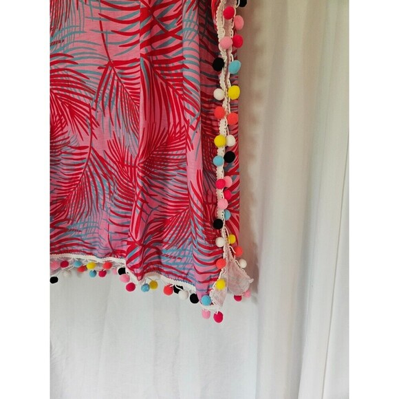 NWT Jess Lea Vacay Mode Pom Po Swimsuit Coverup Dress One Size Fits 0-10 Palm - Picture 4 of 8